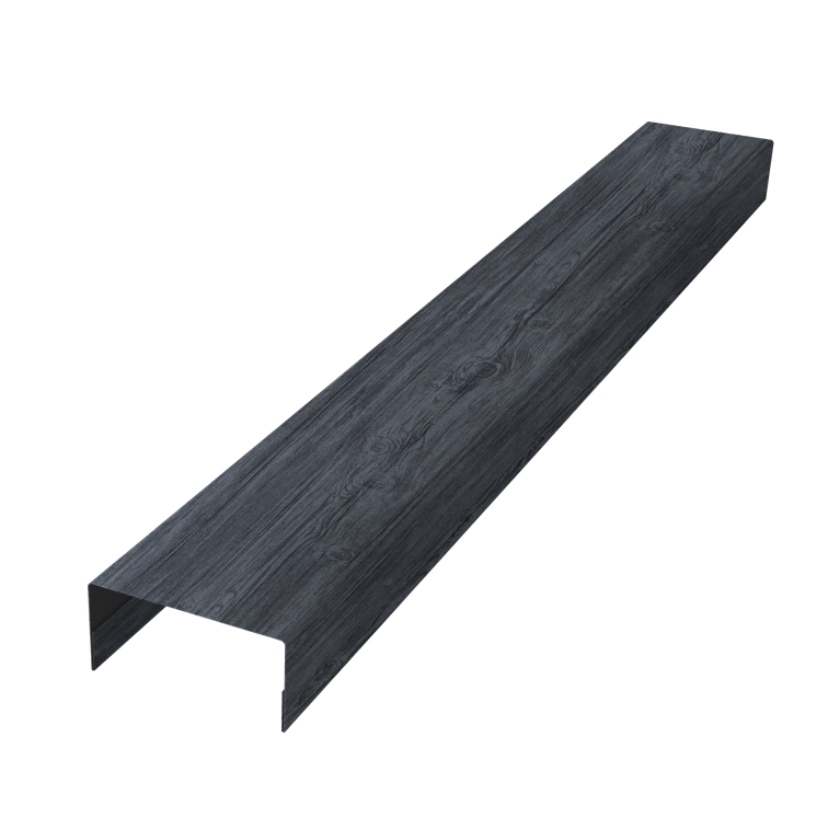 Крышка забора для горизонтального монтажа штакетника 0,45 Print Premium Grey Wood TwinColor (2м)