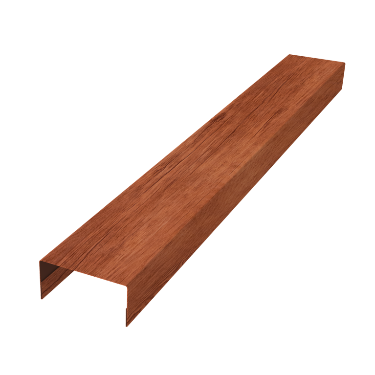 Крышка забора для горизонтального монтажа штакетника 0,45 Print Premium Rowan Wood Intense FTC (2м)