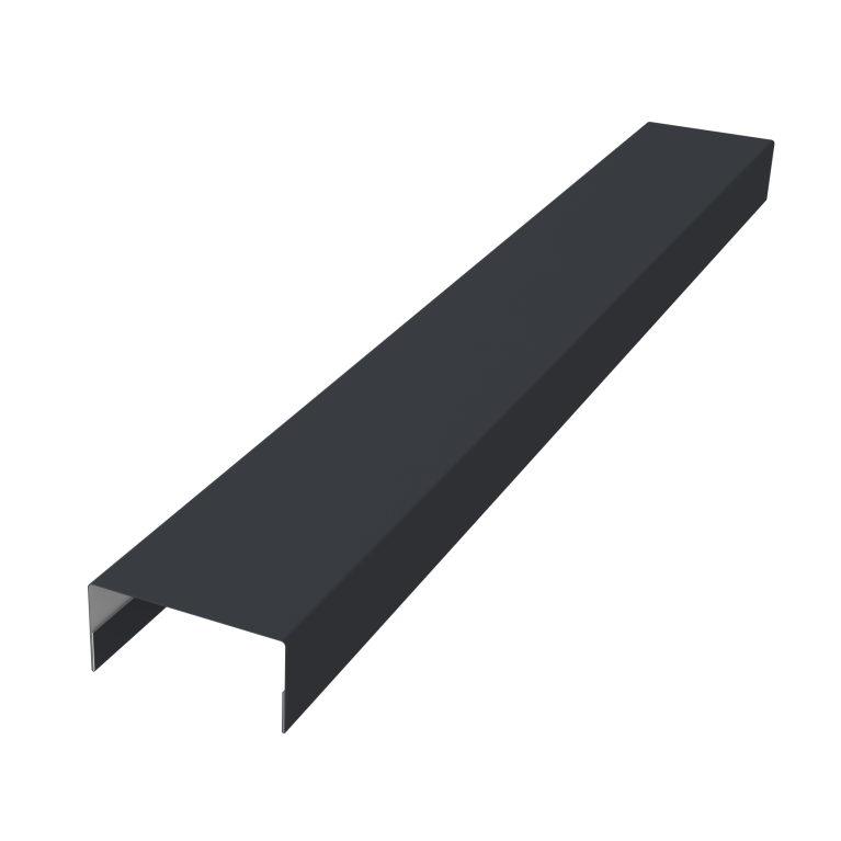 Крышка забора для горизонтального монтажа штакетника 0,5 Drap TX RAL 7024 мокрый асфальт (2,5м)