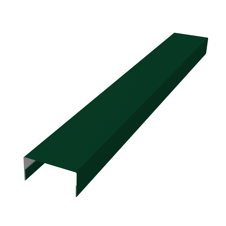 Крышка забора для горизонтального монтажа штакетника 0,5 Satin Matt RAL 6005 зеленый мох (3м)