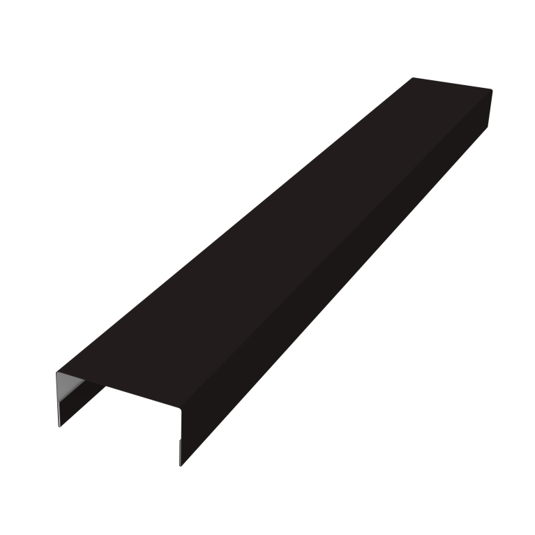 Крышка забора для горизонтального монтажа штакетника 0,5 Satin Matt TX RAL 9005 черный (2м)