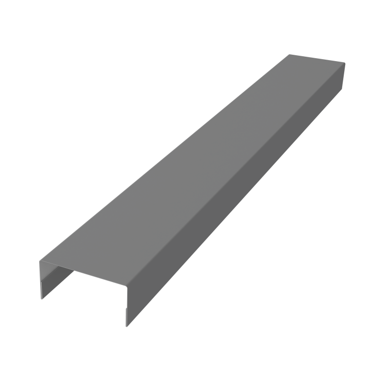 Крышка забора для горизонтального монтажа штакетника 0,5 Satin RAL 9006 бело-алюминиевый (3м)