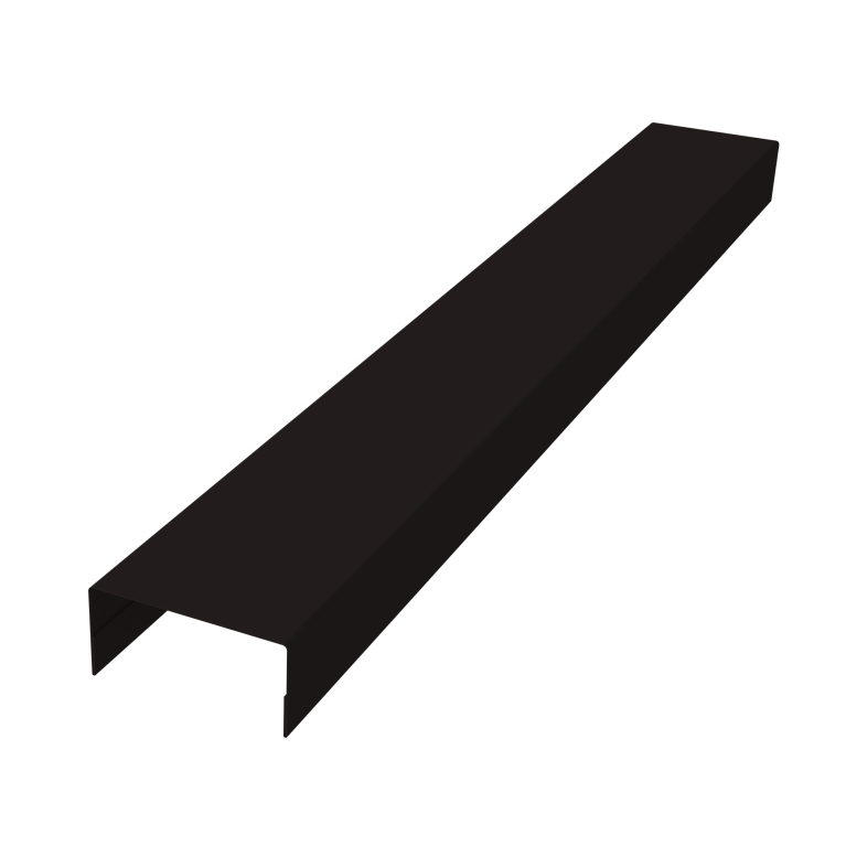 Крышка забора для горизонтального монтажа штакетника 0,5 Velur X RAL 9005 черный (2,5м)