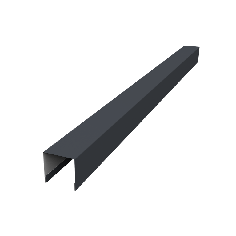 Планка вертикальная лицевая для горизонтального монтажа штакетника 0,45 Drap RAL 7024 мокрый асфальт (2м)