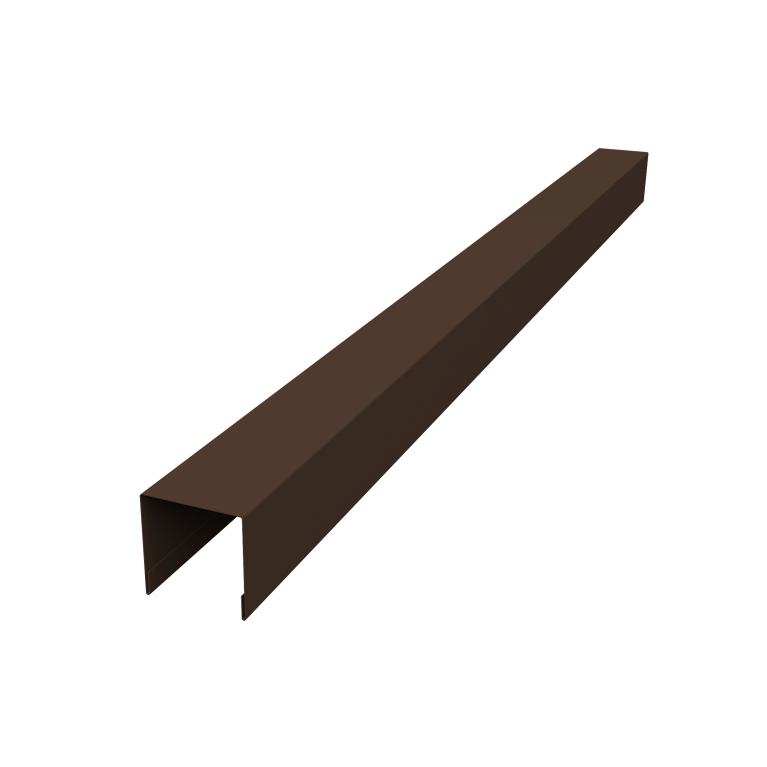Планка вертикальная лицевая для горизонтального монтажа штакетника 0,45 Drap TwinColor RAL 8017 шоколад (1,8м)