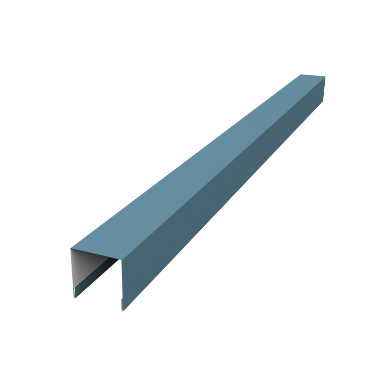 Планка вертикальная лицевая для горизонтального монтажа штакетника 0,45 Drap TX RAL 5024 пастельно-синий (2,5м)