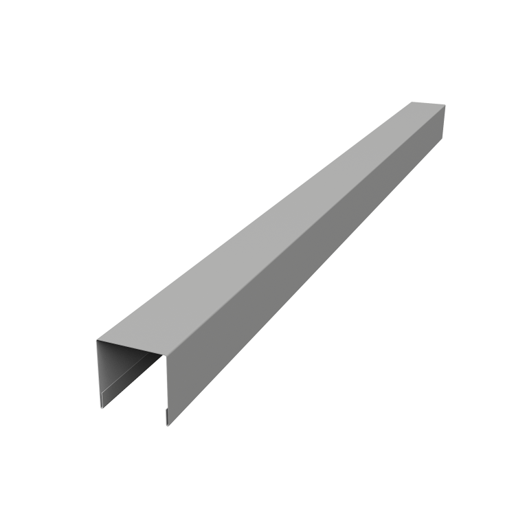 Планка вертикальная лицевая для горизонтального монтажа штакетника 0,45 Drap TX RAL 7047 телегрей 4 (2,5м)