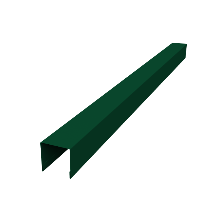 Планка вертикальная лицевая для горизонтального монтажа штакетника 0,45 PE-Double RAL 6005 зеленый мох (1,8м)