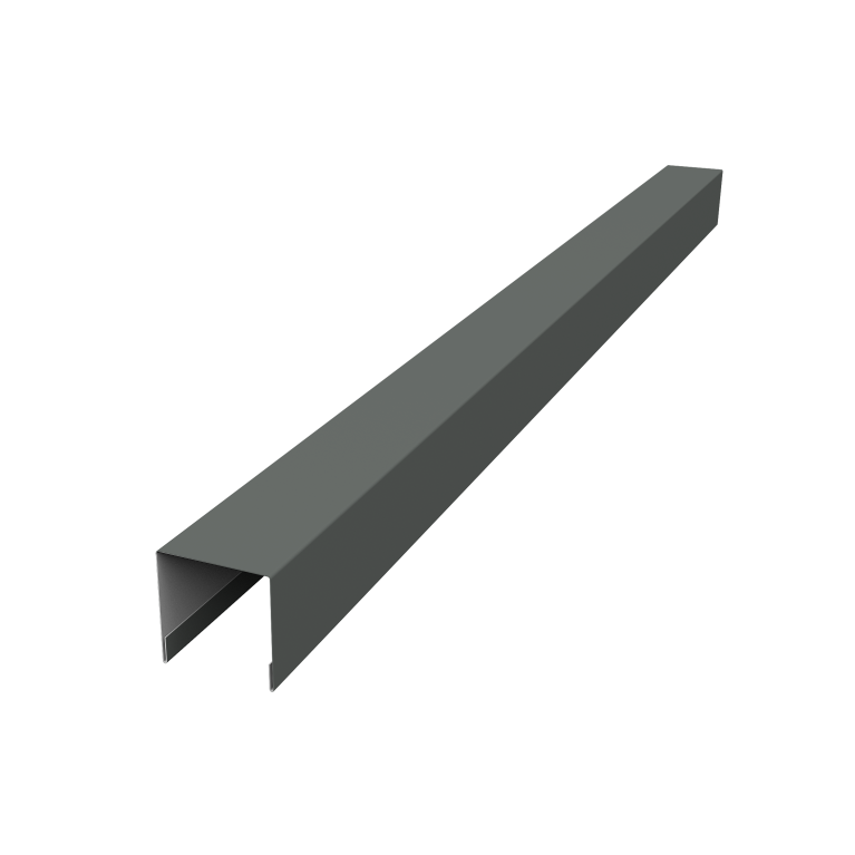 Планка вертикальная лицевая для горизонтального монтажа штакетника 0,45 PE RAL 7005 мышино-серый (2м)