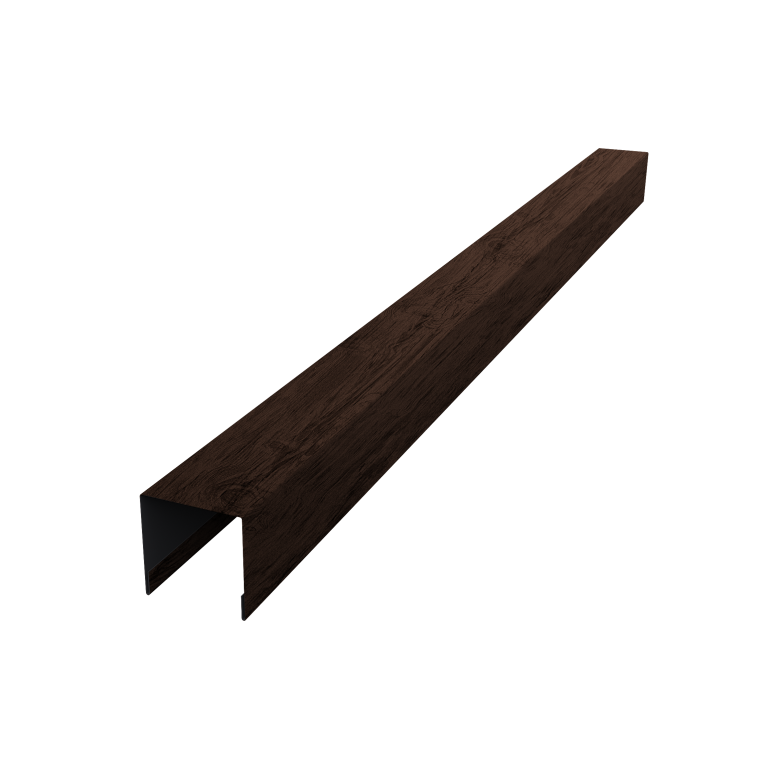 Планка вертикальная лицевая для горизонтального монтажа штакетника 0,45 Print-Double Premium Antique Wood (1,8м)