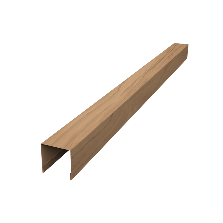 Планка вертикальная лицевая для горизонтального монтажа штакетника 0,45 Print Elite Honey Wood TwinColor (3м)