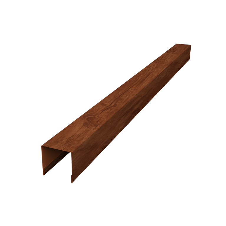 Планка вертикальная лицевая для горизонтального монтажа штакетника 0,45 Print Elite Rowan TwinColor (3м)