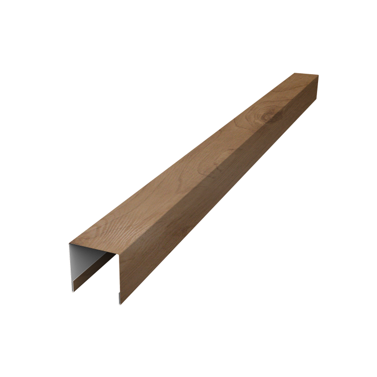 Планка вертикальная лицевая для горизонтального монтажа штакетника 0,45 Print Premium Pine Wood Fresh (1,8м)