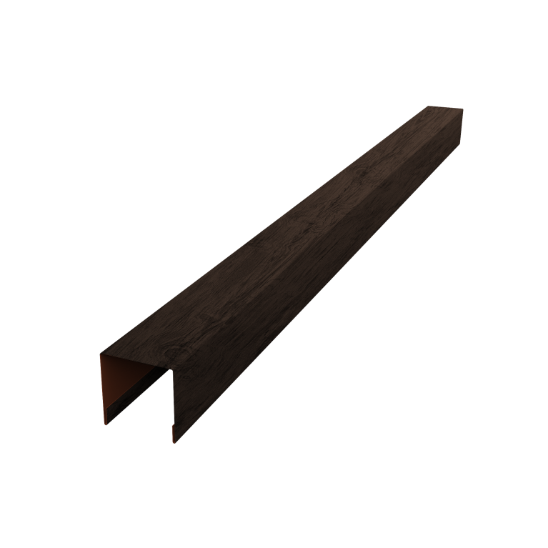 Планка вертикальная лицевая для горизонтального монтажа штакетника 0,45 Print Premium Antique Wood TwinColor (2м)