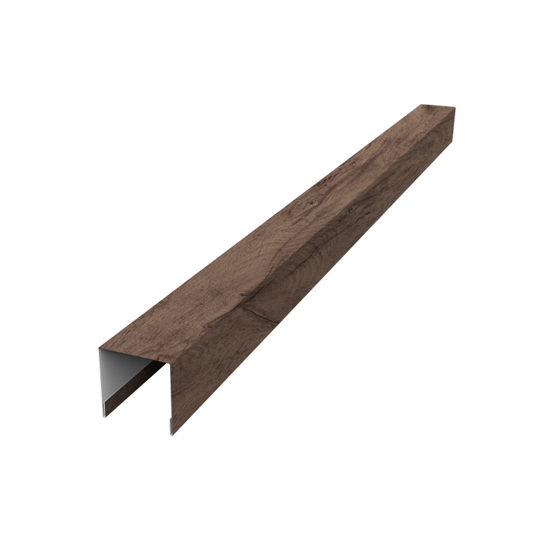 Планка вертикальная лицевая для горизонтального монтажа штакетника 0,45 Print Premium Almond Wood Fresh (2,5м)