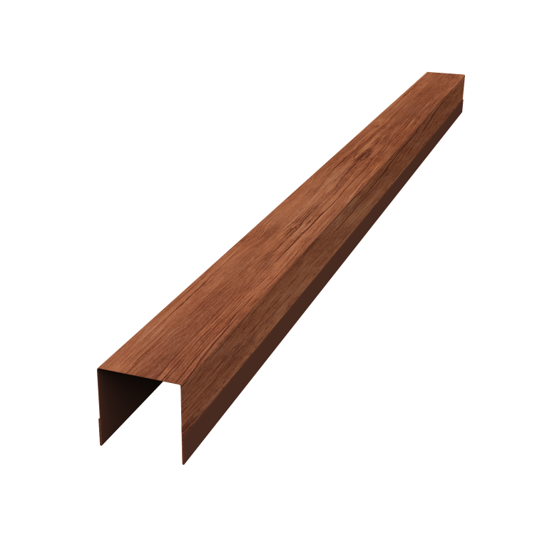 Планка вертикальная лицевая для горизонтального монтажа штакетника 0,45 Print Premium Rowan Wood Intense FTC (1,8м)