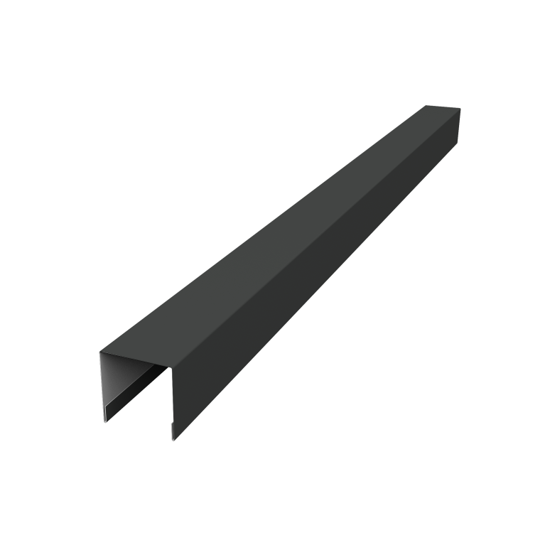 Планка вертикальная лицевая для горизонтального монтажа штакетника 0,5 PurPro Matt 275 RAL 7016 антрацитово-серый (3м)