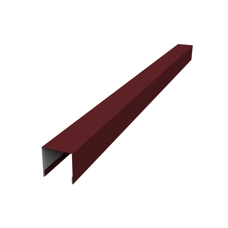 Планка вертикальная лицевая для горизонтального монтажа штакетника 0,5 Satin Matt TX RAL 3005 красное вино (2м)