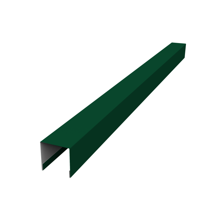 Планка вертикальная лицевая для горизонтального монтажа штакетника 0,5 Satin Matt TX RAL 6005 зеленый мох (2м)
