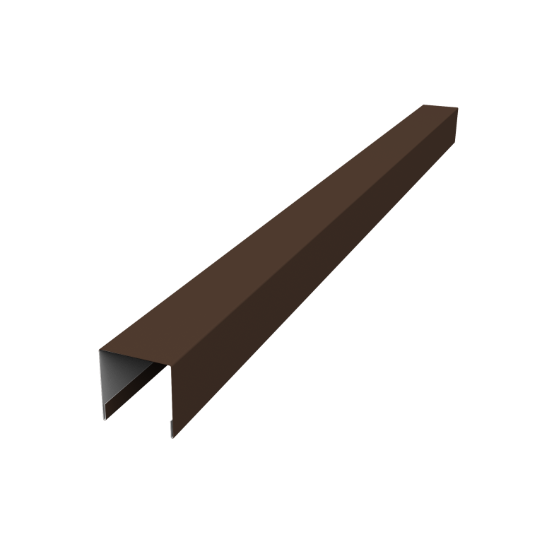 Планка вертикальная лицевая для горизонтального монтажа штакетника 0,5 Satin Matt TX RAL 8017 шоколад (2,5м)
