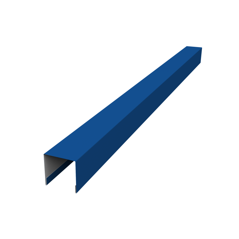 Планка вертикальная лицевая для горизонтального монтажа штакетника 0,5 Satin RAL 5005 сигнальный синий (3м)