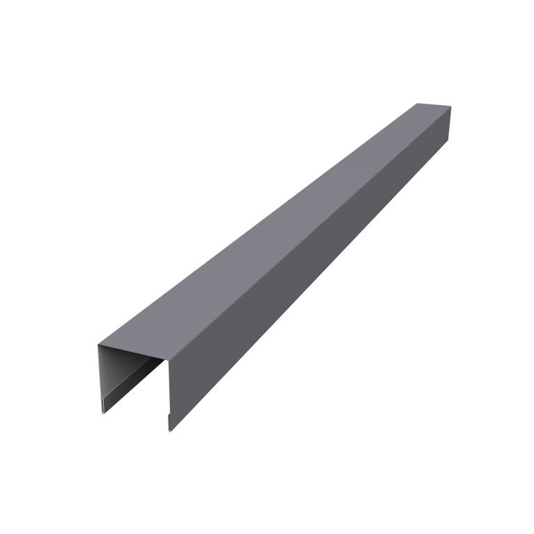 Планка вертикальная лицевая для горизонтального монтажа штакетника 0,5 Satin RAL 7004 сигнальный серый (2м)