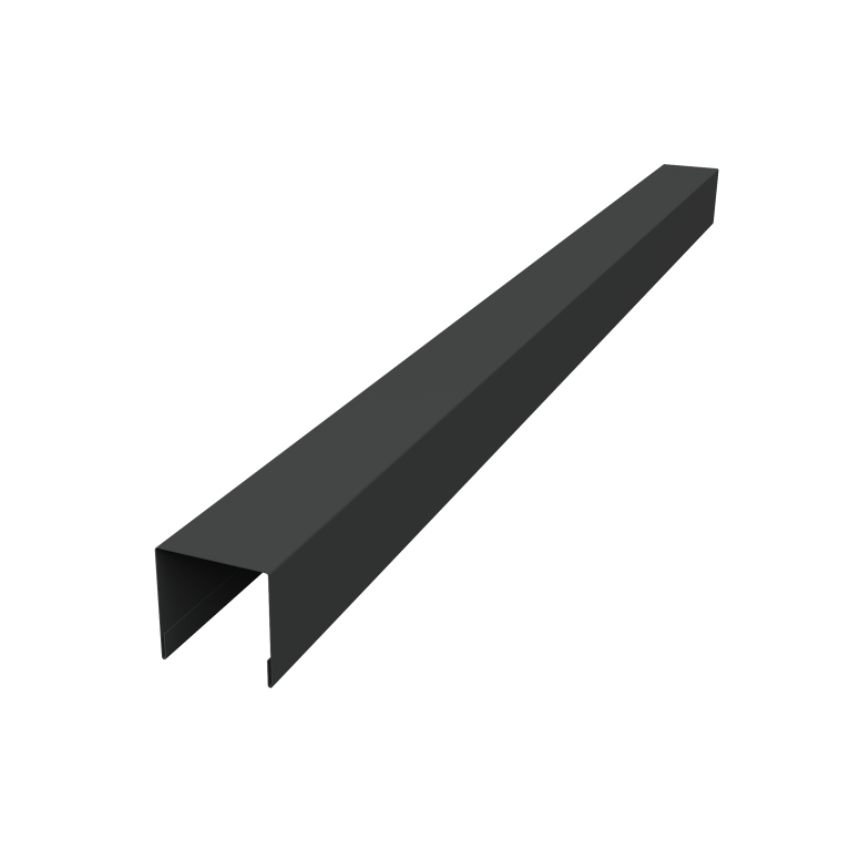 Планка вертикальная лицевая для горизонтального монтажа штакетника 0,5 Velur X RAL 7016 антрацитово-серый (1,8м)