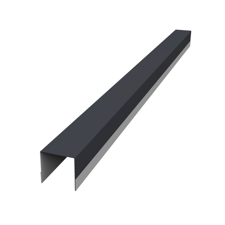 Планка вертикальная обратная для горизонтального монтажа штакетника 0,45 Drap TR RAL 7024 мокрый асфальт (1,8м)