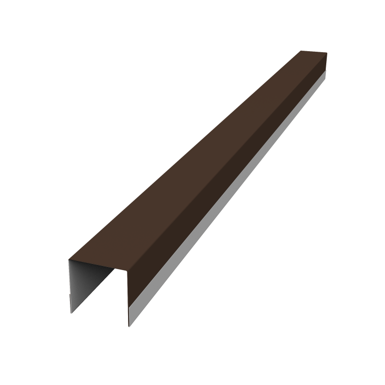 Планка вертикальная обратная для горизонтального монтажа штакетника 0,45 Drap TR RAL 8017 шоколад (2,5м)