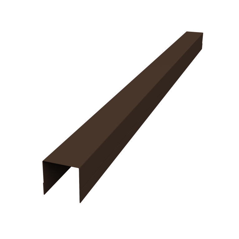 Планка вертикальная обратная для горизонтального монтажа штакетника 0,45 Drap TwinColor RAL 8017 шоколад (2,5м)