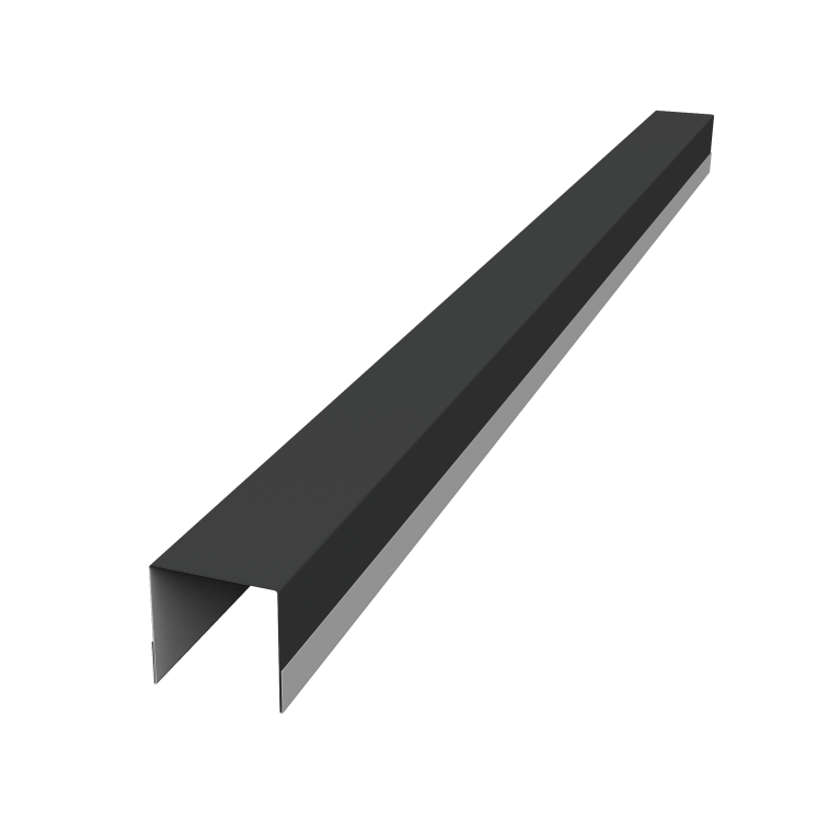 Планка вертикальная обратная для горизонтального монтажа штакетника 0,45 Drap TX RAL 7016 антрацитово-серый (2м)