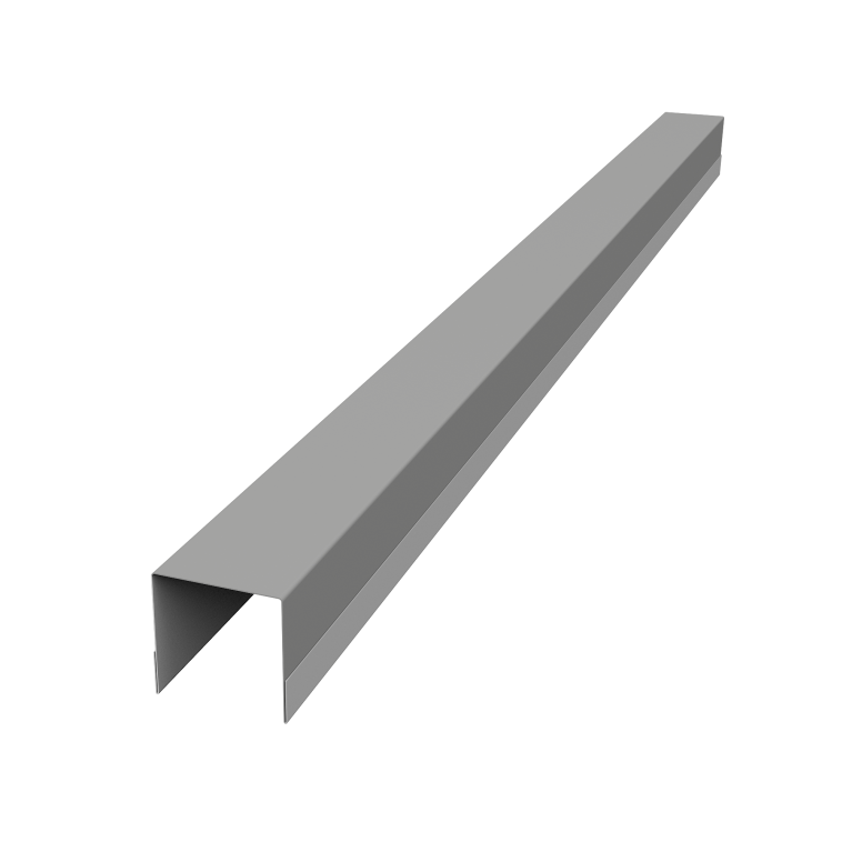 Планка вертикальная обратная для горизонтального монтажа штакетника 0,45 Drap TX RAL 7047 телегрей 4 (1,8м)