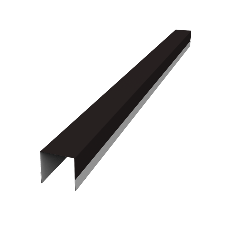 Планка вертикальная обратная для горизонтального монтажа штакетника 0,45 Drap TX RAL 9005 черный (2,5м)