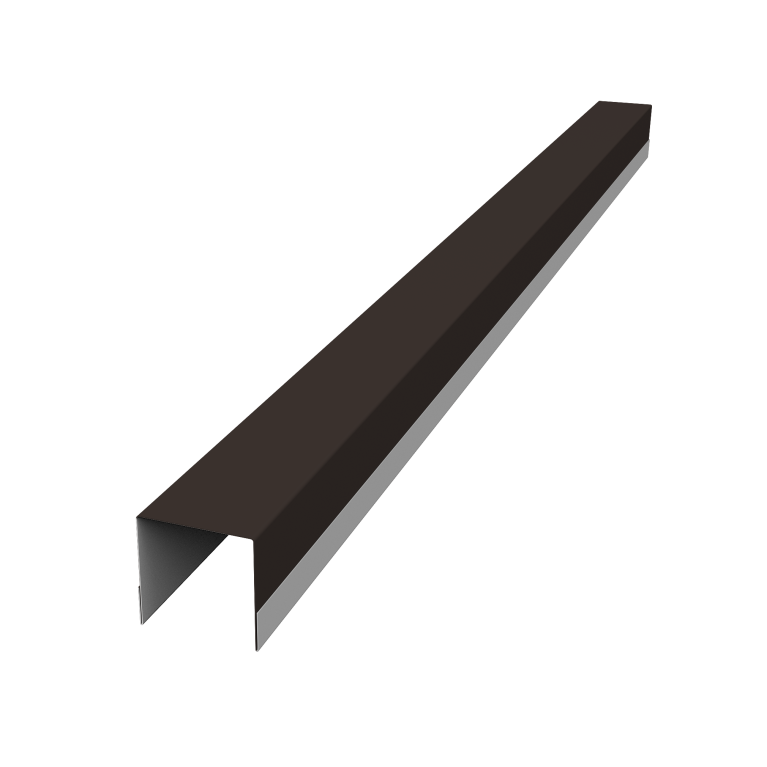 Планка вертикальная обратная для горизонтального монтажа штакетника 0,45 Drap TX RR 32 темно-коричневый (1,8м)