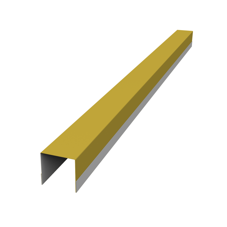 Планка вертикальная обратная для горизонтального монтажа штакетника 0,45 PE RAL 1018 цинково-желтый (2,5м)