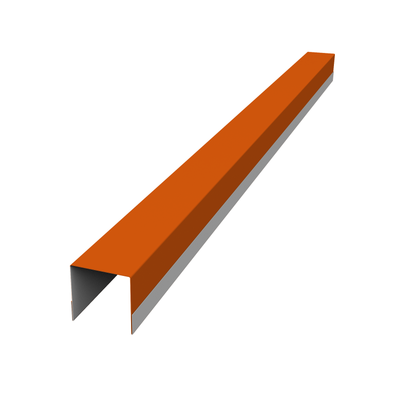 Планка вертикальная обратная для горизонтального монтажа штакетника 0,45 PE RAL 2004 оранжевый (3м)