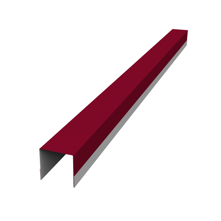 Планка вертикальная обратная для горизонтального монтажа штакетника 0,45 PE RAL 3003 рубиново-красный (3м)