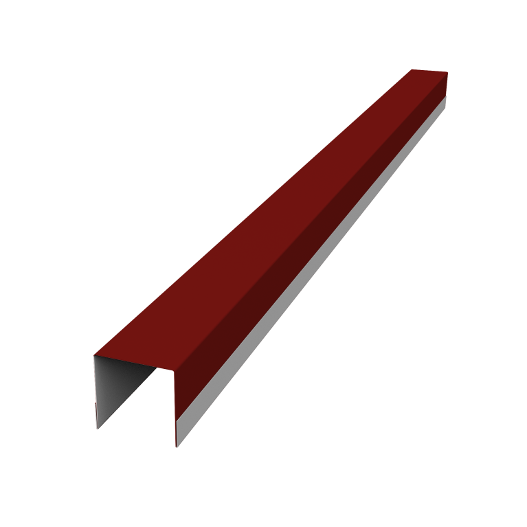 Планка вертикальная обратная для горизонтального монтажа штакетника 0,45 PE RAL 3011 коричнево-красный (1,8м)