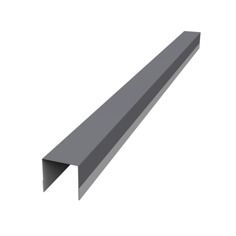 Планка вертикальная обратная для горизонтального монтажа штакетника 0,45 PE RAL 7004 сигнальный серый (2,5м)