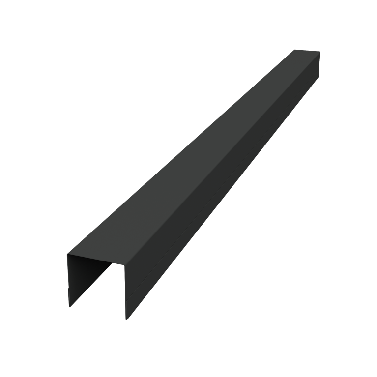 Планка вертикальная обратная для горизонтального монтажа штакетника 0,5 Velur X RAL 7016 антрацитово-серый (2м)