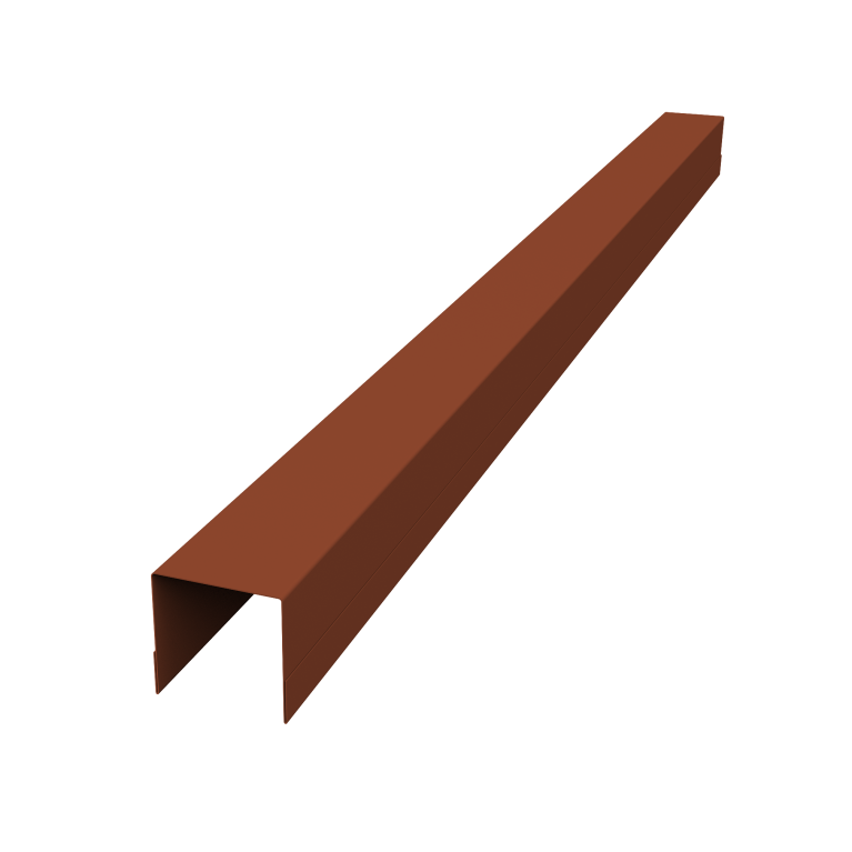 Планка вертикальная обратная для горизонтального монтажа штакетника 0,5 Velur X RAL 8004 терракота (1,8м)