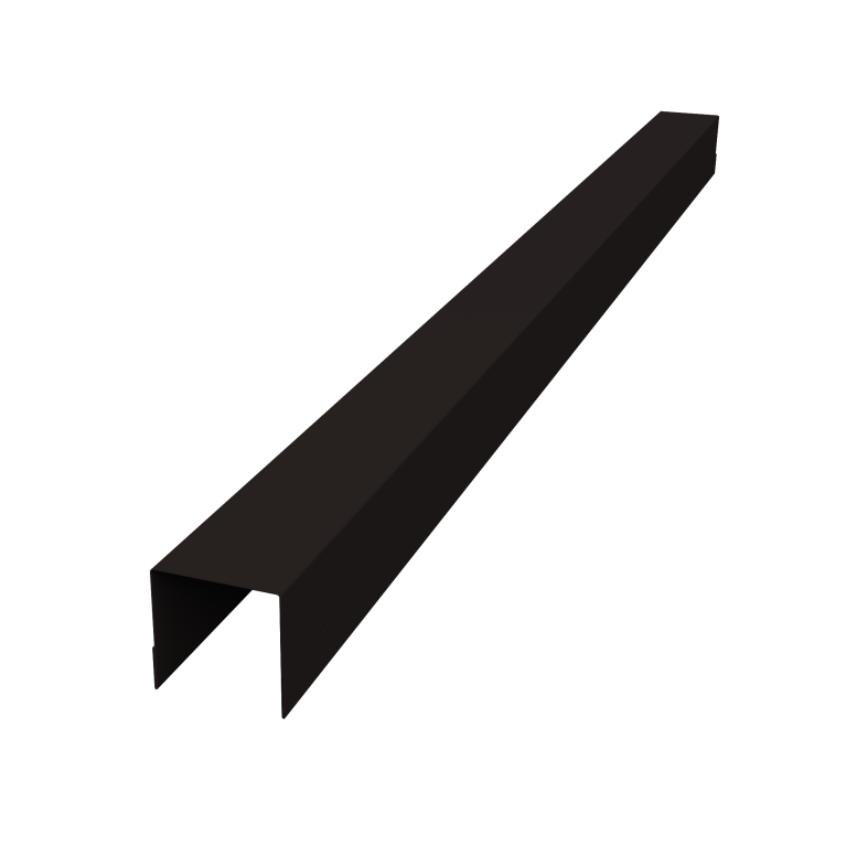 Планка вертикальная обратная для горизонтального монтажа штакетника 0,5 Velur X RAL 9005 черный (2м)