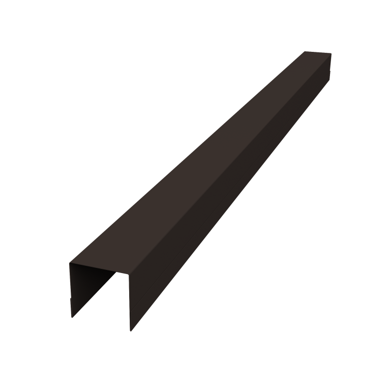 Планка вертикальная обратная для горизонтального монтажа штакетника 0,5 Velur X RR 32 темно-коричневый (3м)