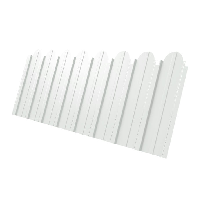 Профнастил C10A фигурный 0,45 Drap RAL 9003 сигнальный белый