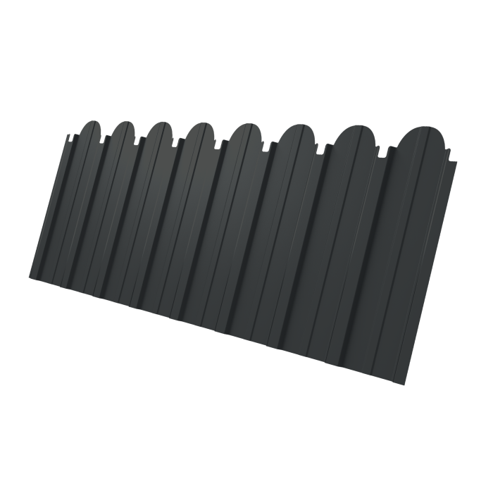 Профнастил C10A фигурный 0,45 PE-Double RAL 7016 антрацитово-серый