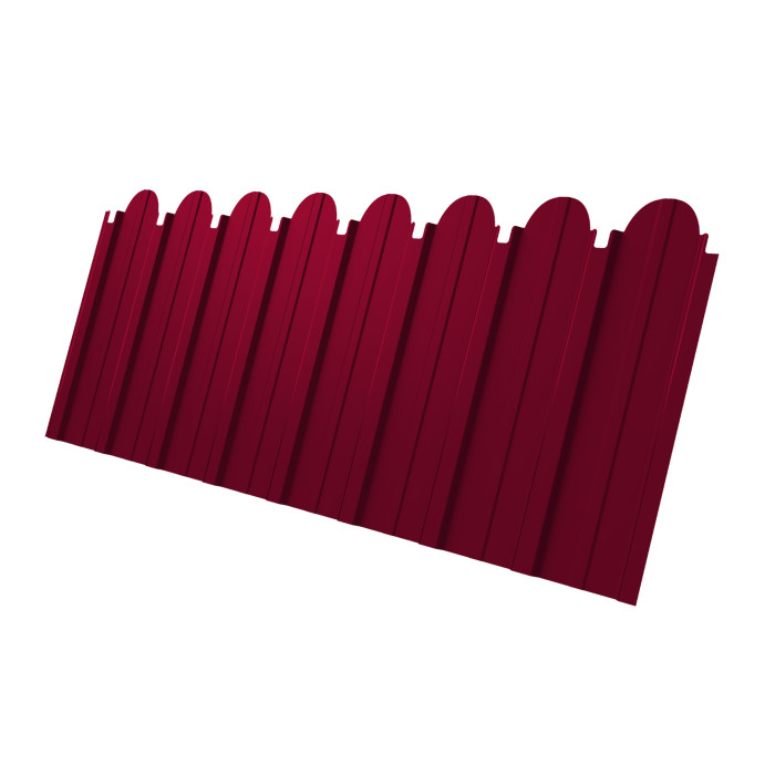 Профнастил C10A фигурный 0,45 PE RAL 3003 рубиново-красный