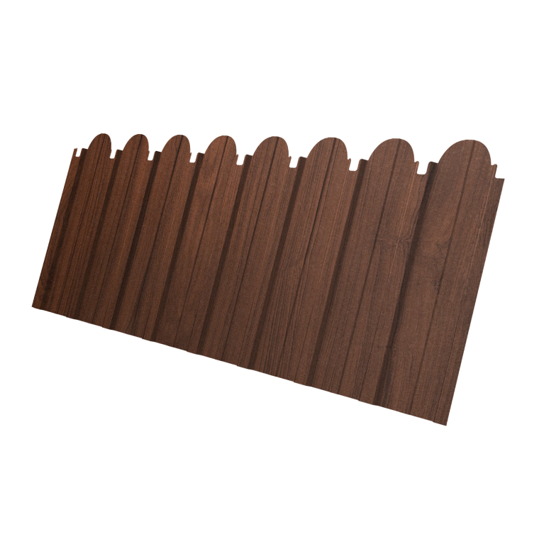Профнастил C10A фигурный 0,45 Print Elite Choco Wood TwinColor