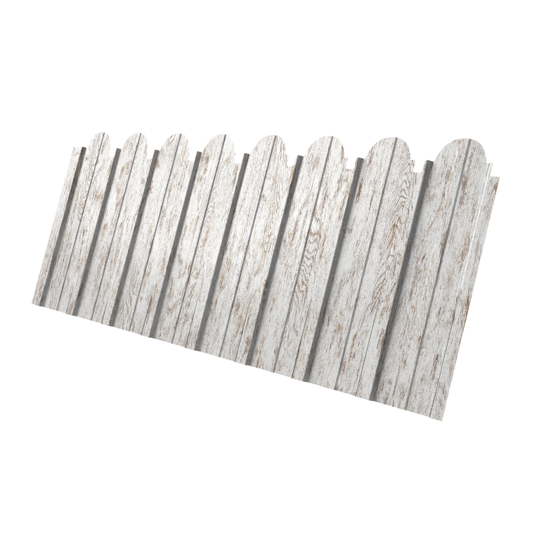 Профнастил C10A фигурный 0,45 Print Elite Snow Wood TwinColor