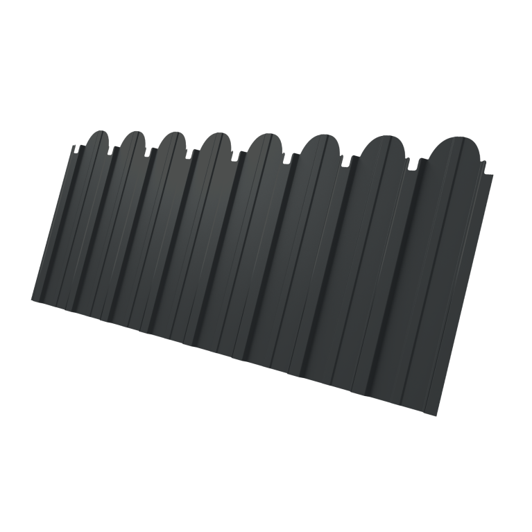 Профнастил C10A фигурный 0,5 PurLite Matt RAL 7016 антрацитово-серый