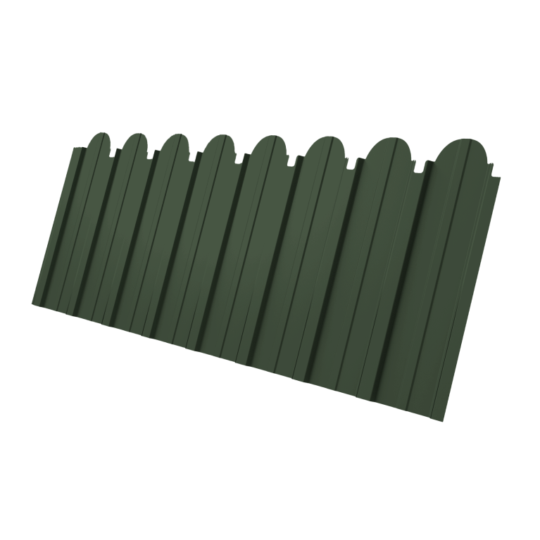 Профнастил C10A фигурный 0,5 Satin Matt TX RAL 6020 хромовая зелень